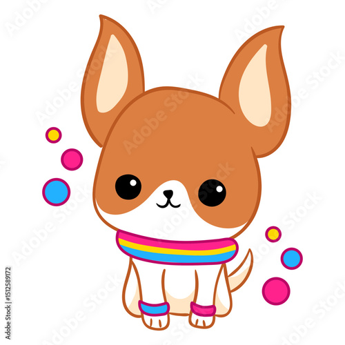 Dog pansexual flag color stroke