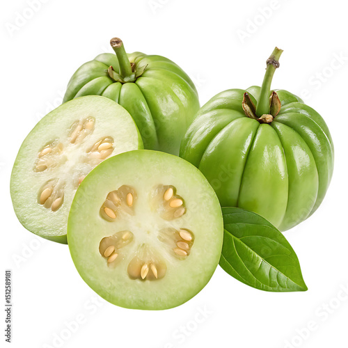 Garcinia Cambogia Fruit The Superfood with Health Benefits, isolated transparent background Png, AI Generative