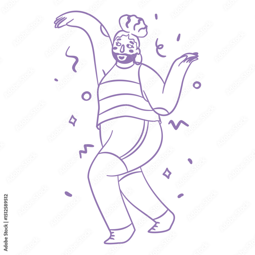 Fototapeta premium Queer person dancing filled stroke