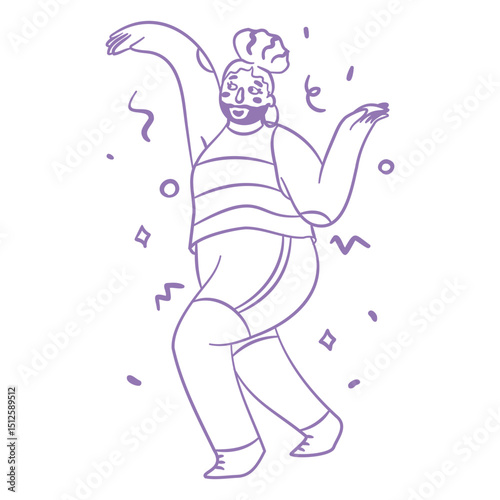 Queer person dancing filled stroke