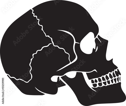 Side View Human Skull Silhouette