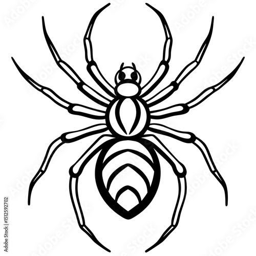 Black Widow Spider Vector on White