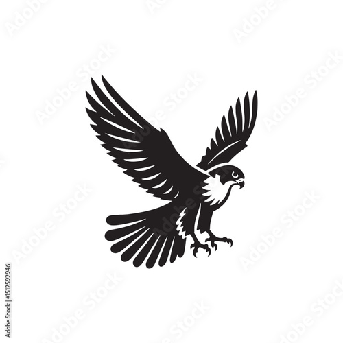 **"Swift Peregrine Falcon Vector Silhouette: High-Speed Raptor Design Featuring Sleek Body, Sharp Talons, and Stooping Pose in Clean, Minimalist Style for Crafts and Digital Art"**
