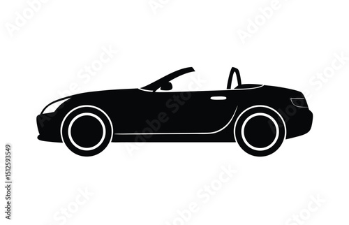 Stylish Convertible Sports Car silhouette vector art illustration