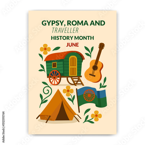 Gypsy, Roma and Traveller History Month Celebration Poster – Cultural Heritage, Diversity & Awareness Design