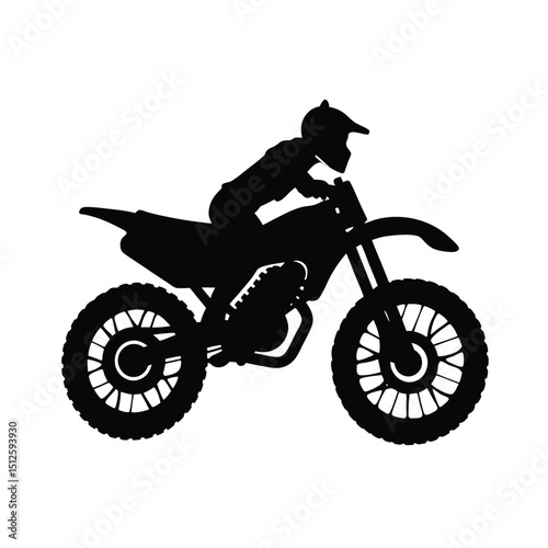 Off-Road Dirt Bike Motorcycle silhouette vector art illustration