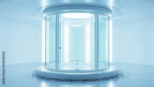 Futuristic Cryo Chamber in a Laboratory Setting photo