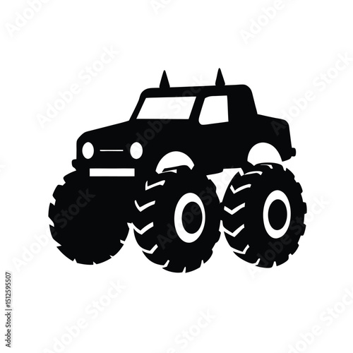 Extreme Off-Road Monster Truck silhouette vector art illustration