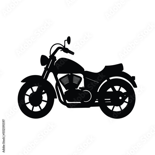 Classic Motorcycle Bike silhouette vector art illustration