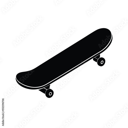 Electric Skateboard Vehicle silhouette vector art illustration