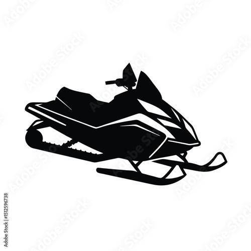 Snowmobile All Terrain Vehicle silhouette vector art illustration