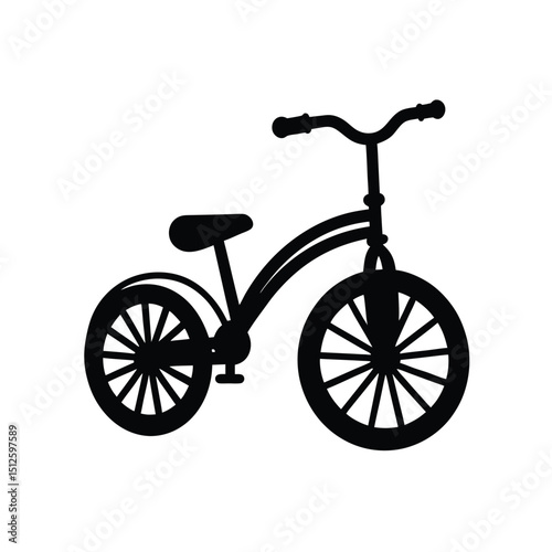 Three-Wheel Tricycle Vehicle silhouette vector art illustration