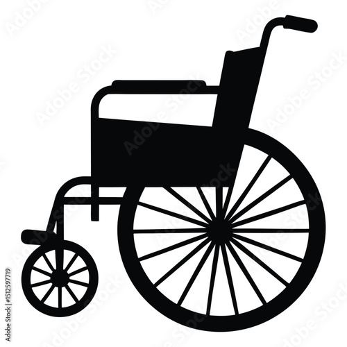 Standard Wheelchair Silhouette vector art illustration