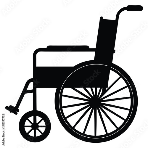 Manual Wheelchair Mobility Device silhouette vector art illustration