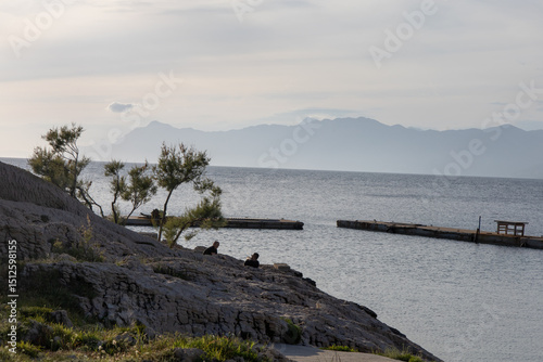 Fototapeta Naklejka Na Ścianę i Meble -  Amazing Makarska beach with boats against adriatic sea in Makarska Riviera, Dalmatia