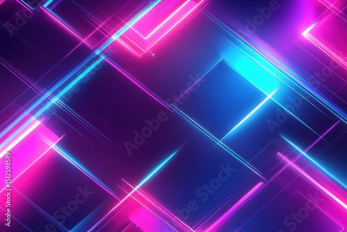 Vibrant neon gaming geometric abstract design with glowing lines showcasing dynamic patterns and bright colors