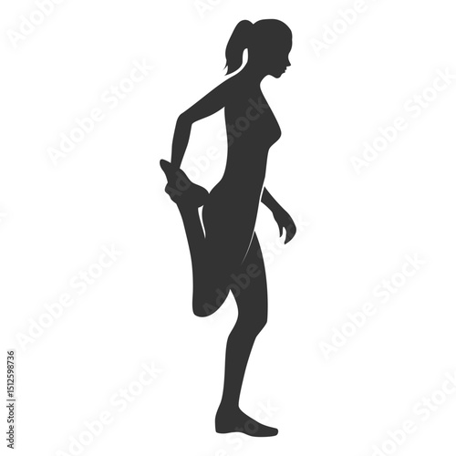Fitness woman silhouette stretching