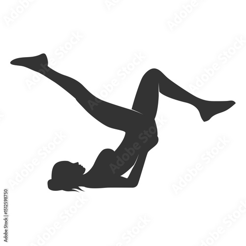 Fitness woman silhouette lifting hips