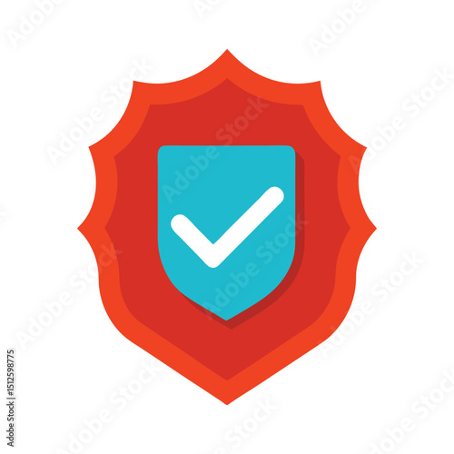 Security shield with check mark protection guarantee assurance validation icon