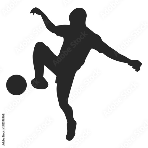 Footballer dribbling ball