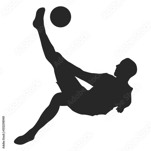 Footballer kicking ball silhouette