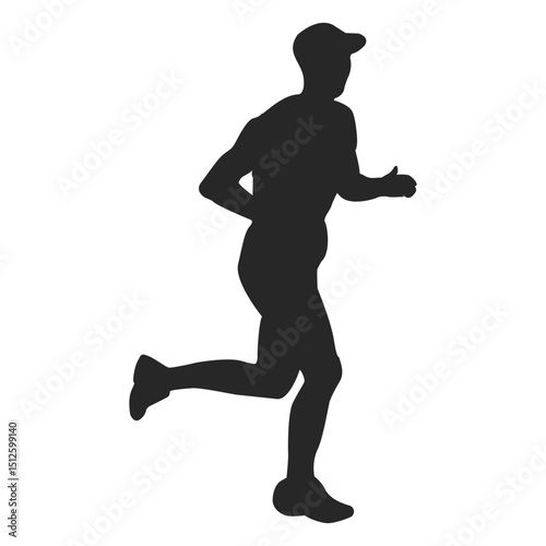 Sportsman running silhouette