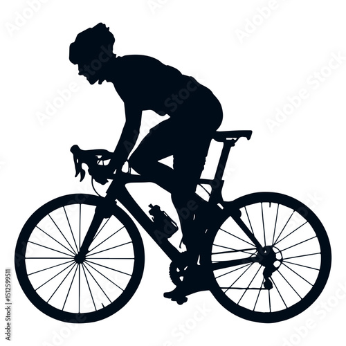 Cyclist silhouette side view