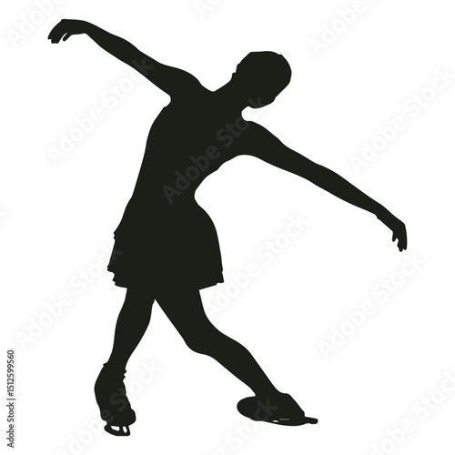 Girl figure skating silhouette