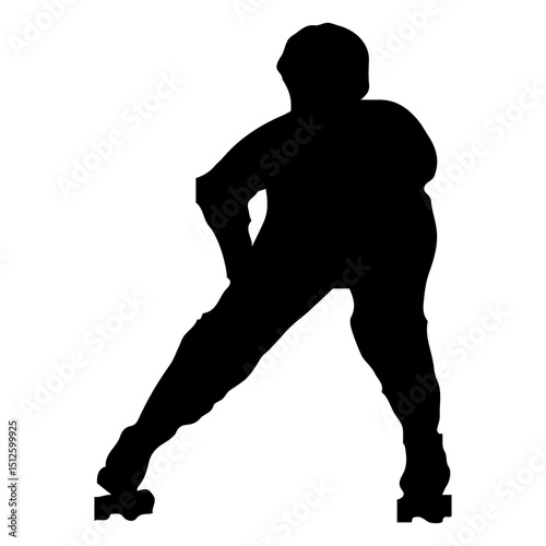 Roller skater skating silhouette