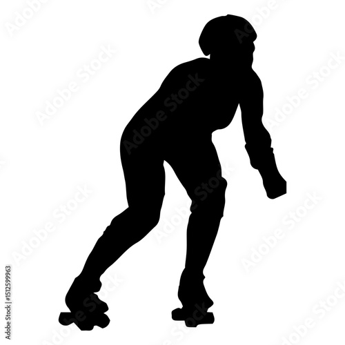 Roller skater standing silhouette