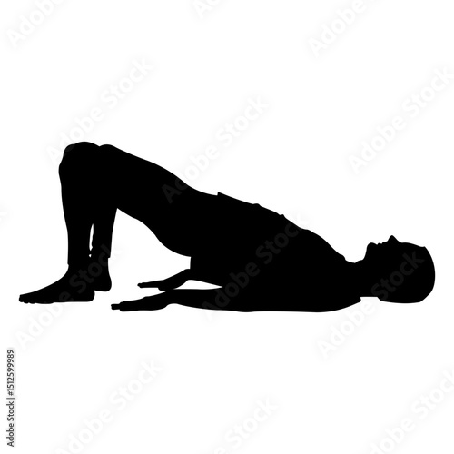 Bridge yoga pose man silhouette