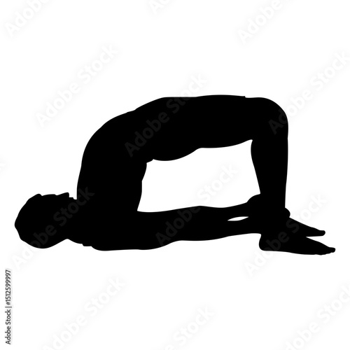 Bridge yoga pose silhouette