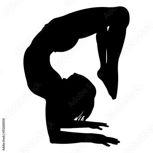 Scorpion yoga pose silhouette