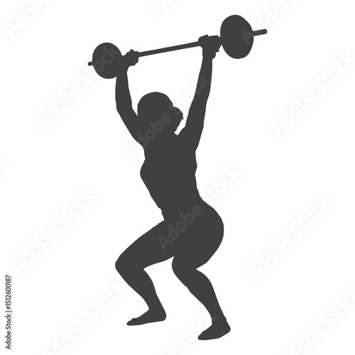 Woman snatch overhead silhouette
