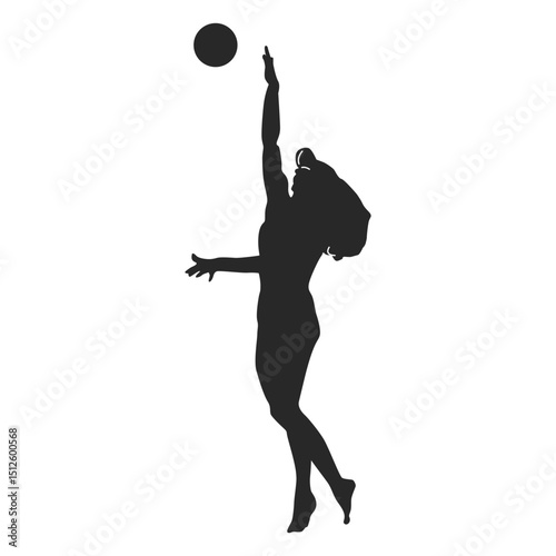 Volleyball jump serve silhouette