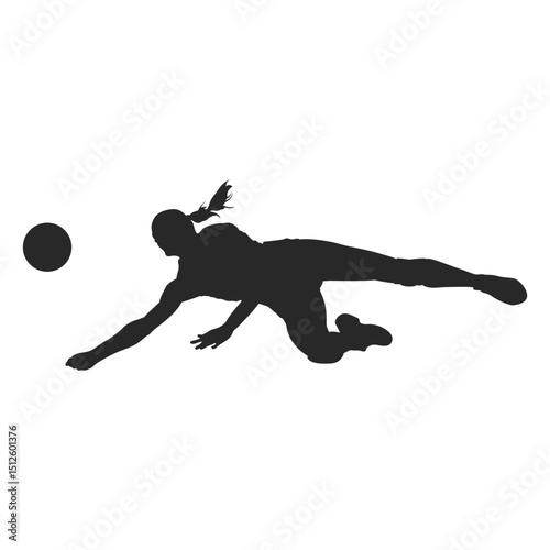 Volleyball dig position silhouette