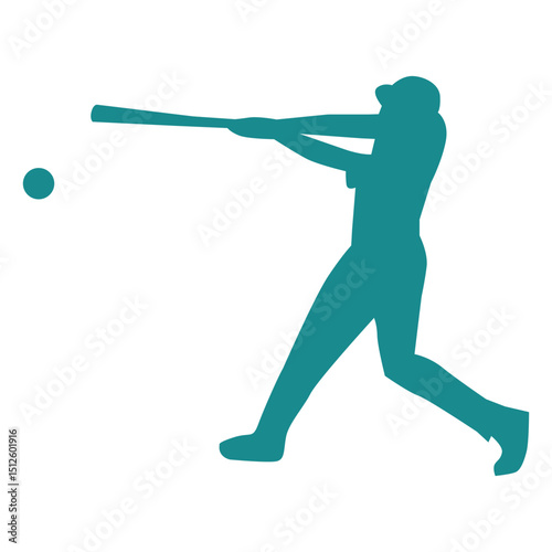 Player ballplayer baseball player bat ball silhouette