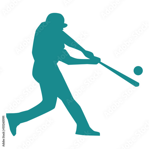 Принти на полотні Player baseball player ballplayer bat ball silhouette