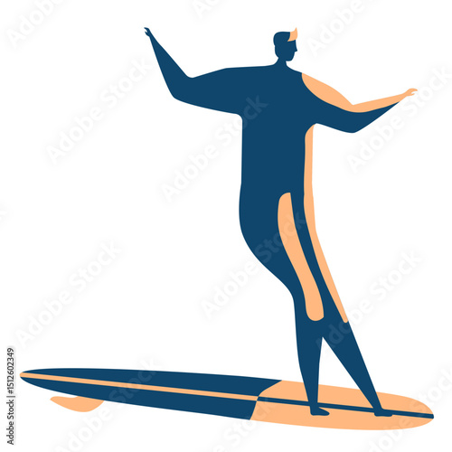 Surfer surfboard man posture detailed silhouette summer