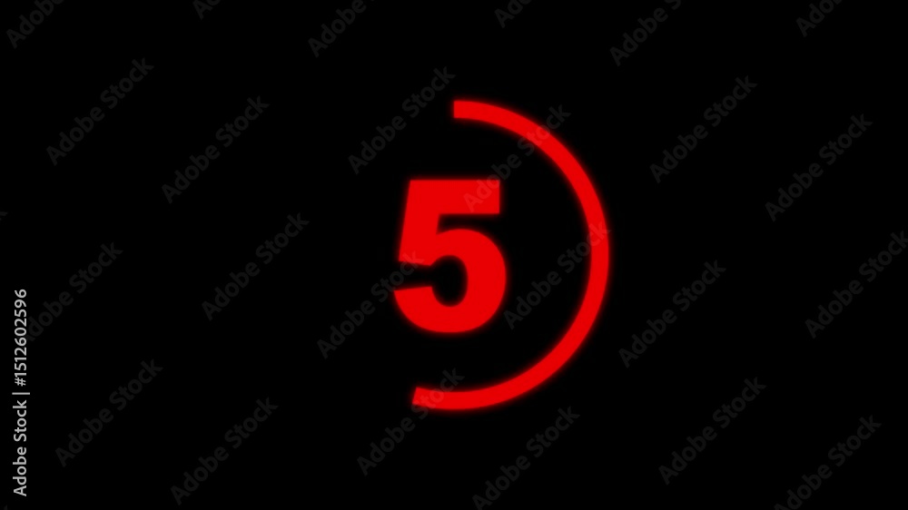 Countdown timer from 10 to 0 seconds real time. Modern flat design of countdown animation isolated on transparent background with alpha channel 10 Seconds Digital Countdown Timer Animation 