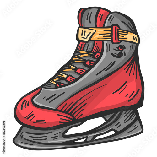 Skate blade lace colored sketch