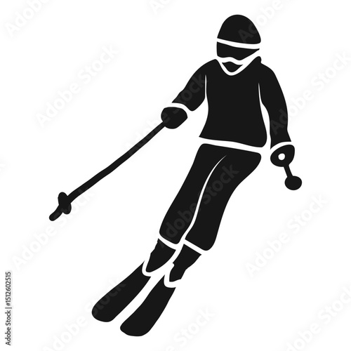 Sportsman outfit ski detailed silhouette