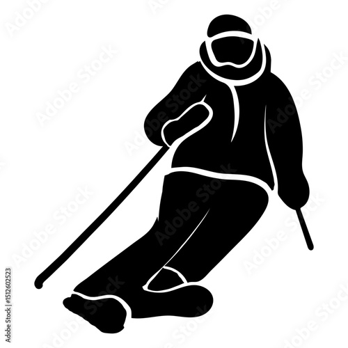 Sportsman outfit ski silhouette detailed