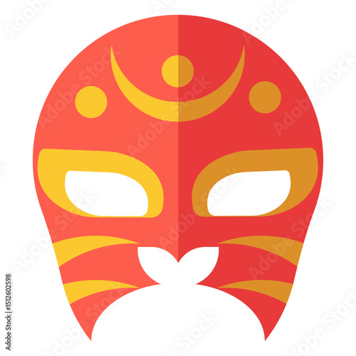 Luchador mask crescent circle flat