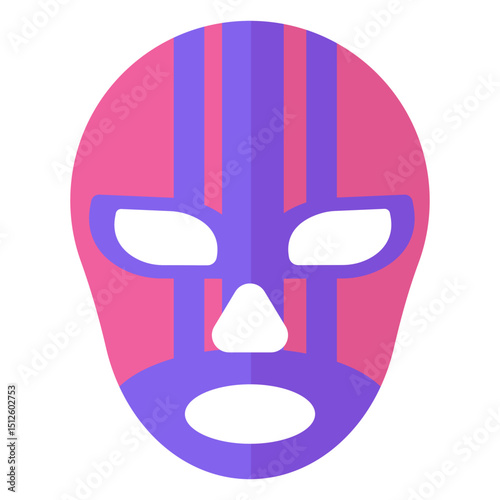 Luchador stripe mask flat