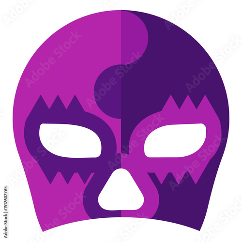 Luchador yin and yang mask flat