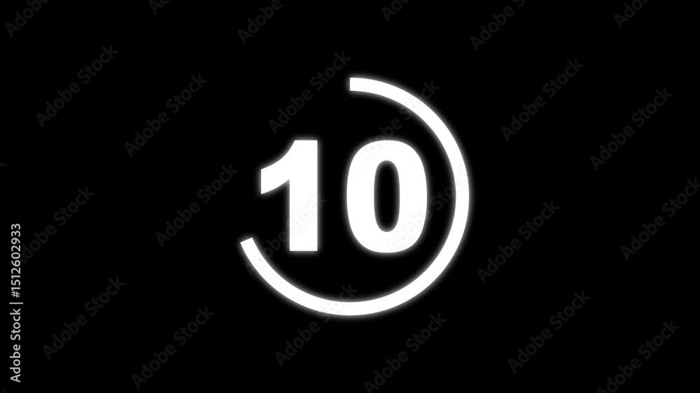 Countdown timer from 15 to 0 seconds real time. Modern flat design of countdown animation isolated on transparent background with alpha channel 15 Seconds Digital Countdown Timer Animation 