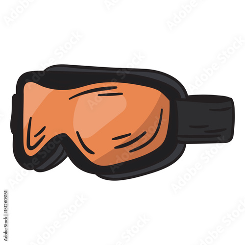 Goggles ski snowboard gear illustration