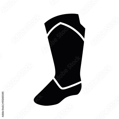 Shin Guard Black Silhouette Vector for Sports
