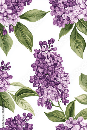 Purple Lilac Flowers Pattern – Elegant Floral Background for Design Projects